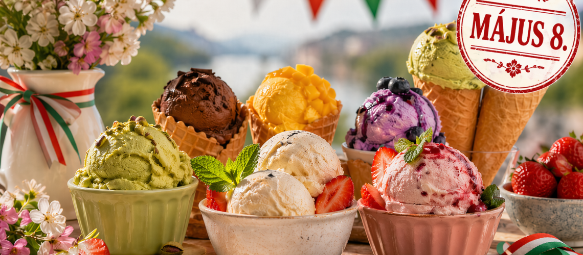 300 helysz&iacute;nnel &eacute;s f&eacute;l&aacute;ras fagylalttal j&ouml;n a Magyar Fagylalt Napja
