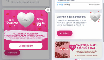 Korl&aacute;tlan mobilnetet ad Valentin-nap alkalm&aacute;b&oacute;l a Telekom!
