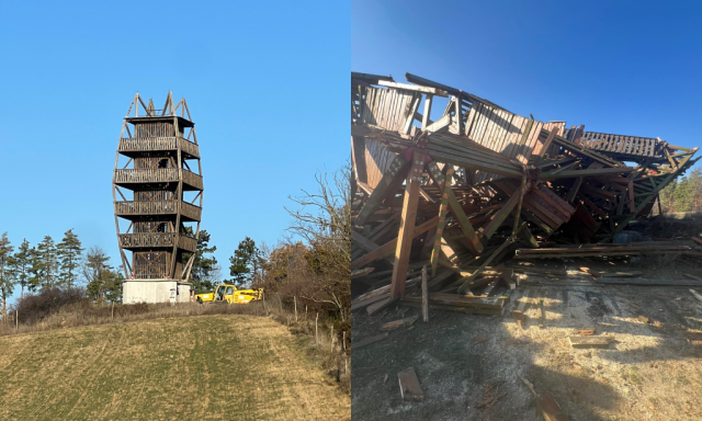 Led&ouml;nt&ouml;tt&eacute;k a Mecsek n&eacute;pszerű 8 emeletes kil&aacute;t&oacute;j&aacute;t