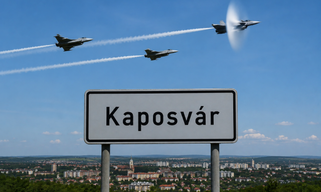 Vad&aacute;szg&eacute;pek cirk&aacute;lnak eg&eacute;sz h&eacute;ten Kaposv&aacute;r felett