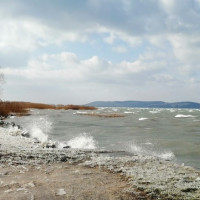 Pazar jégszobrokat alkotott a természet a Balaton déli partján - GALÉRIA