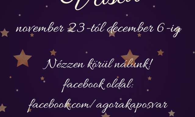 Online kar&aacute;csonyi v&aacute;s&aacute;rt tart december 6-ig az Ag&oacute;ra