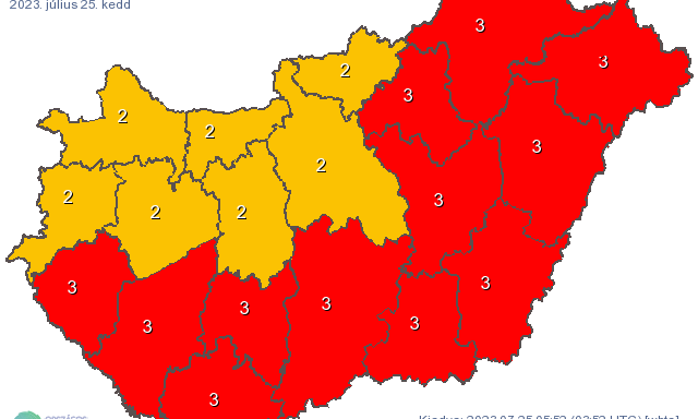 FIGYELEM! Harmadfok&uacute; figyelmeztet&eacute;st adtak ki Somogyra, nagy viharral &eacute;rkezhet a hidegfront