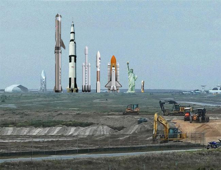 Hogy el tudjuk képzelni, mekkora méretekről is van szó a Starship esetében...