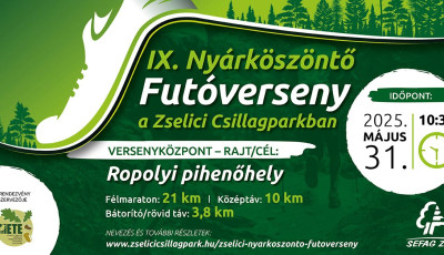 9. Ny&aacute;rk&ouml;sz&ouml;ntő Fut&oacute;verseny a Zselici Csillagparkban