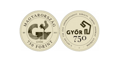 Győr tisztelet&eacute;re 750 forintos &eacute;rm&eacute;t bocs&aacute;tott ki a jegybank