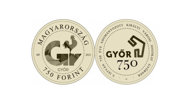 Győr tisztelet&eacute;re 750 forintos &eacute;rm&eacute;t bocs&aacute;tott ki a jegybank