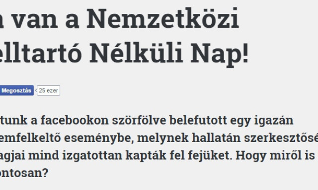 A Nemzetk&ouml;zi Melltart&oacute; N&eacute;lk&uuml;li Nap t&eacute;rdre k&eacute;nyszer&iacute;tette a 74nullanulla-t