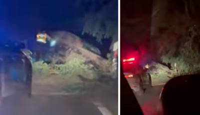 Akci&oacute;filmbe illő aut&oacute;s &uuml;ld&ouml;z&eacute;s volt Kaposv&aacute;ron, a menek&uuml;lő sofőr v&eacute;g&uuml;l az &aacute;rokban landolt