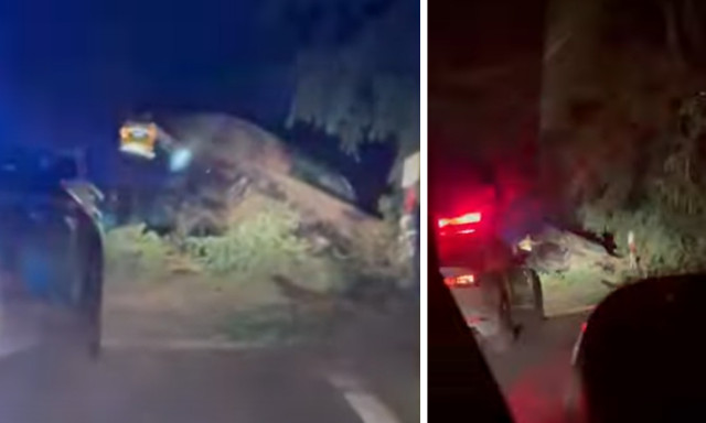 Akci&oacute;filmbe illő aut&oacute;s &uuml;ld&ouml;z&eacute;s volt Kaposv&aacute;ron, a menek&uuml;lő sofőr v&eacute;g&uuml;l az &aacute;rokban landolt