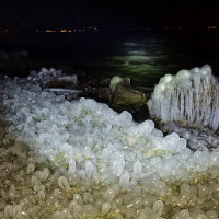 Pazar jégszobrokat alkotott a természet a Balaton déli partján - GALÉRIA