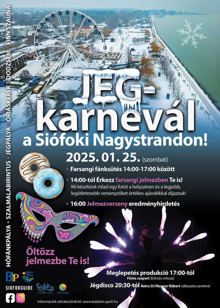 Jégkarnevált rendeznek a Siófoki Nagystrandon