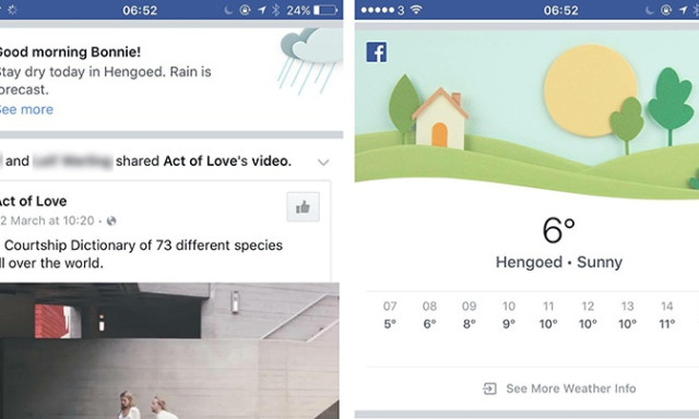 Megint friss&uuml;lt a Facebook &ndash; Időj&aacute;r&aacute;s &eacute;s Story a kezdőlapon!