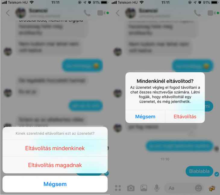 Csak koppintsunk a törölni kívánt üzenetre, és mehet is az eltüntetés!
