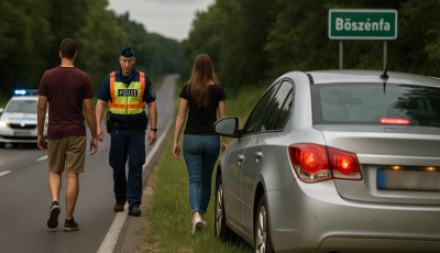 &Eacute;szrevette hogy igazoltatnak, ez&eacute;rt ink&aacute;bb gyalog ment tov&aacute;bb, de a rendőr&ouml;k &iacute;gy is nyakoncs&iacute;pt&eacute;k