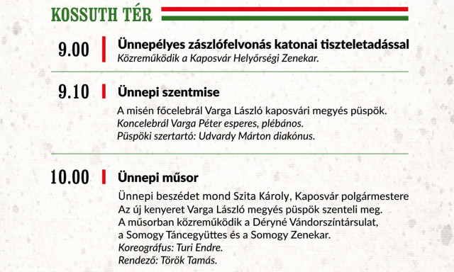 Tűzijáték nem, programok viszont lesznek augusztus 20-án Kaposváron