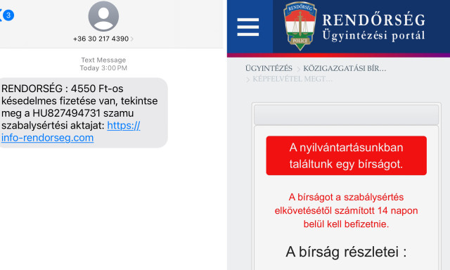 &Uacute;jabb leh&uacute;z&aacute;sos csal&aacute;s terjed, ez&uacute;ttal a rendőrs&eacute;g nev&eacute;ben k&uuml;ldenek &uuml;zeneteket