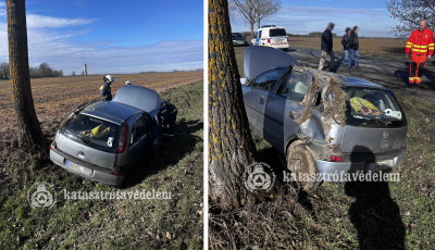 &Aacute;rokba hajtott egy aut&oacute; Jut&aacute;n&aacute;l