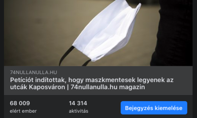 Megbukott a pet&iacute;ci&oacute; - Alig 800-an &iacute;rt&aacute;k al&aacute;, hogy maszkmentesek legyenek a kaposv&aacute;ri utc&aacute;k