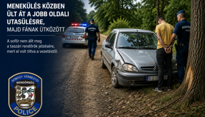 Menek&uuml;l&eacute;s k&ouml;zben &aacute;tpattant az any&oacute;s&uuml;l&eacute;sbe, majd f&aacute;nak &uuml;tk&ouml;z&ouml;tt egy b&uuml;ss&uuml;i fiatal