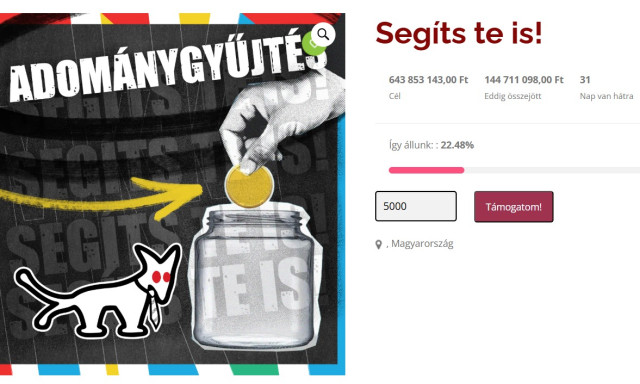 Nem j&ouml;tt &ouml;ssze a Kutyap&aacute;rtnak a 643 milla, meghosszabb&iacute;tj&aacute;k a gyűjt&eacute;st