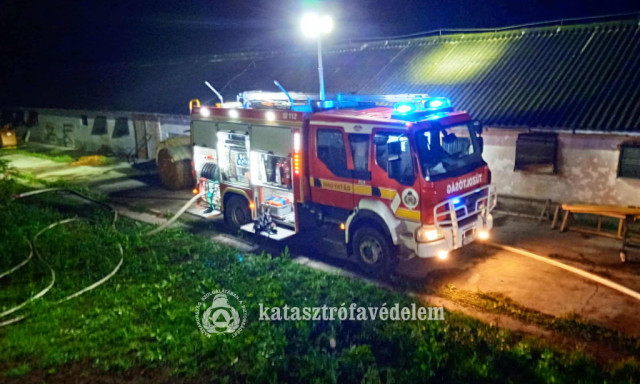 Kigyulladt egy pulykaist&aacute;ll&oacute; Lad k&ouml;zel&eacute;ben, t&ouml;bbezer pulyka &eacute;gett hal&aacute;lra