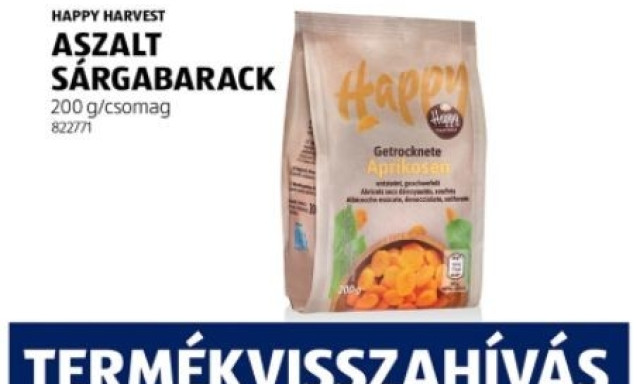 Semmik&eacute;pp se edd meg az Aldi aszalt s&aacute;rgabarackj&aacute;t - Visszah&iacute;vta a N&Eacute;BIH