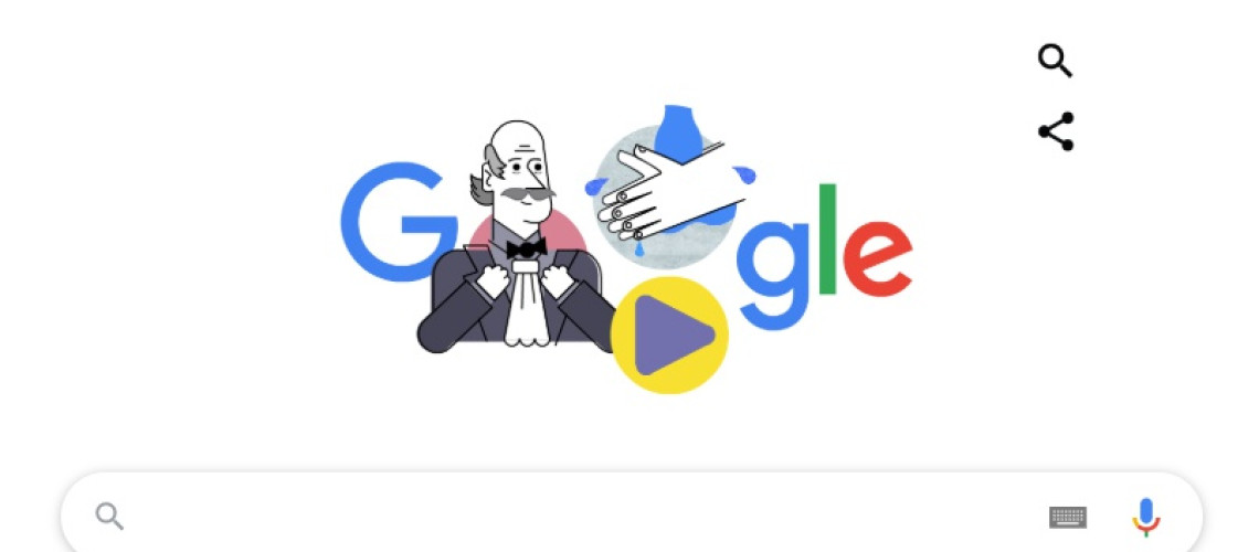 Ma Semmelweis Ign&aacute;c előtt tiszteleg a Google, aki elterjesztette a k&eacute;zmos&aacute;st