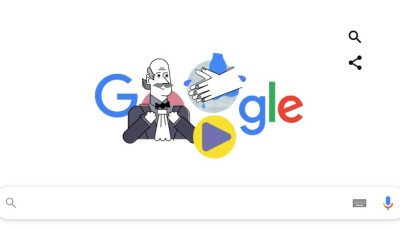Ma Semmelweis Ign&aacute;c előtt tiszteleg a Google, aki elterjesztette a k&eacute;zmos&aacute;st