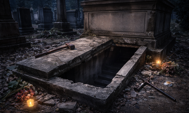 Felt&ouml;rt&eacute;k a kript&aacute;t a s&iacute;rrabl&oacute;k, m&eacute;g a holttestet is kiemelt&eacute;k, h&aacute;tha tal&aacute;lnak &eacute;kszert