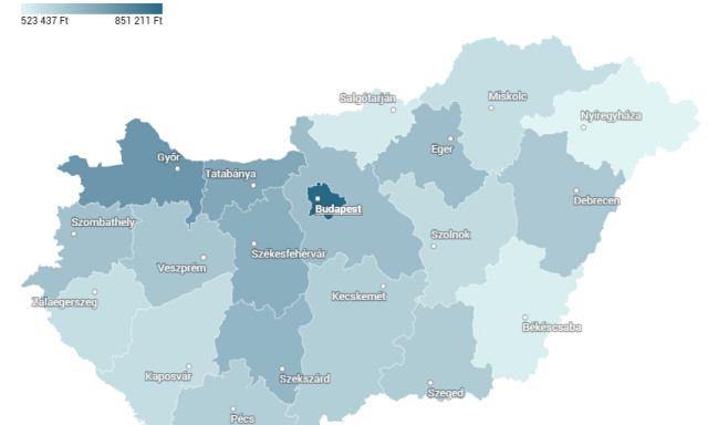 Megvan, hol nőttek a legjobban a b&eacute;rek 2025-ben: nagy k&uuml;l&ouml;nbs&eacute;gek l&aacute;tszanak a v&aacute;rmegy&eacute;k k&ouml;z&ouml;tt