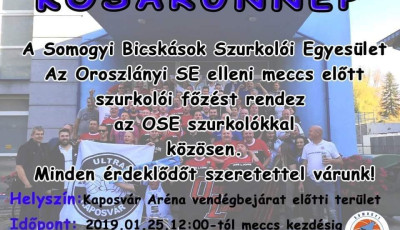 Rivális szurkolótáborral tartanak közös főzőcskézést és adománygyűjtést Kaposváron