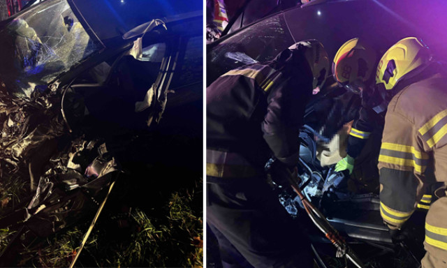 Front&aacute;lis karambol t&ouml;rt&eacute;nt Szőlősgy&ouml;r&ouml;k &eacute;s Szőlőskislak k&ouml;z&ouml;tt, fesz&iacute;tő-v&aacute;g&oacute;val szabad&iacute;tott&aacute;k ki a sofőr&ouml;ket